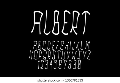 Trendy font. Minimalistic style alphabet. Decorative typeface. Letters for your design. Vector font.