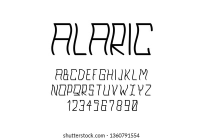 Trendy font. Minimalistic style alphabet. Decorative typeface. Letters for your design. Vector font.