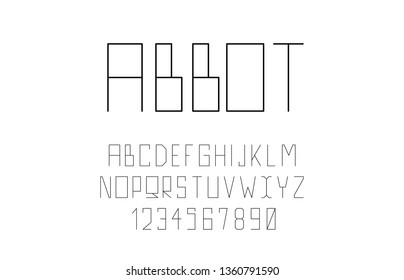 Trendy font. Minimalistic style alphabet. Decorative typeface. Letters for your design. Vector font.