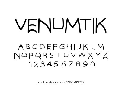 Trendy font. Minimalistic style alphabet. Decorative typeface. Letters for your design. Vector font
