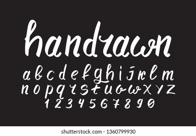 Trendy font. Minimalistic style alphabet. Decorative typeface. Letters for your design. Vector font. 