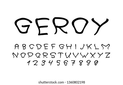 Trendy font. Minimalistic style alphabet. Decorative typeface. Letters for your design. Vector font.