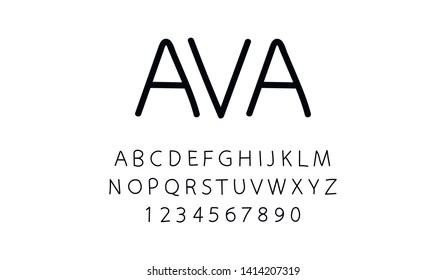 Trendy font. Minimalistic style alphabet. Decorative typeface. Letters for your design. Vector font