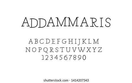 Trendy font. Minimalistic style alphabet. Decorative typeface. Letters for your design. Vector font