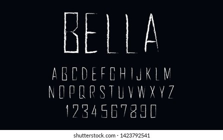 Trendy font. Minimalistic style alphabet. Decorative typeface. Letters for your design. Vector font