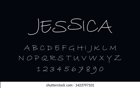 Trendy font. Minimalistic style alphabet. Decorative typeface. Letters for your design. Vector font