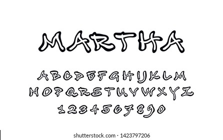 Trendy font. Minimalistic style alphabet. Decorative typeface. Letters for your design. Vector font