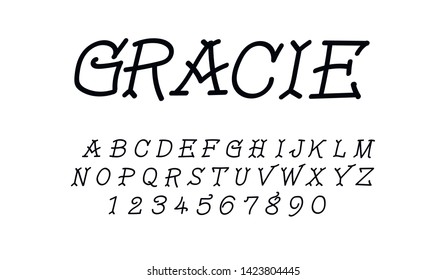 Trendy font. Minimalistic style alphabet. Decorative typeface. Letters for your design. Vector font