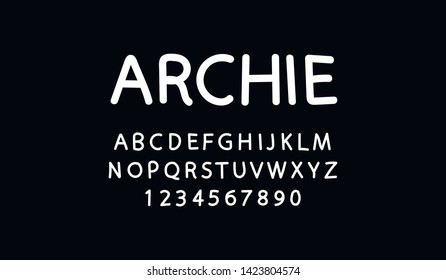 Trendy font. Minimalistic style alphabet. Decorative typeface. Letters for your design. Vector font