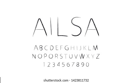 Trendy font. Minimalistic style alphabet. Decorative typeface. Letters for your design. Vector font