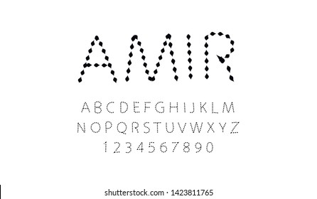 Trendy font. Minimalistic style alphabet. Decorative typeface. Letters for your design. Vector font