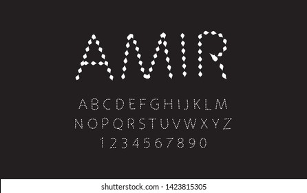 Trendy font. Minimalistic style alphabet. Decorative typeface. Letters for your design. Vector font