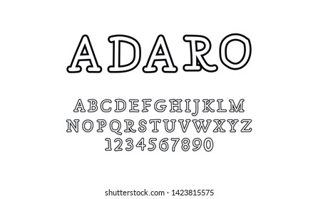 Trendy font. Minimalistic style alphabet. Decorative typeface. Letters for your design. Vector font
