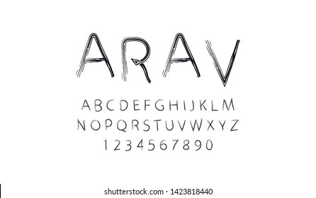 Trendy font. Minimalistic style alphabet. Decorative typeface. Letters for your design. Vector font
