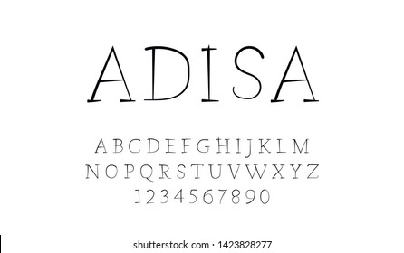 Trendy font. Minimalistic style alphabet. Decorative typeface. Letters for your design. Vector font