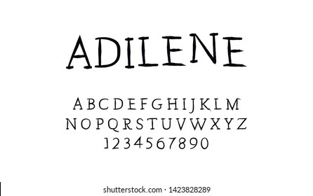 Trendy font. Minimalistic style alphabet. Decorative typeface. Letters for your design. Vector font