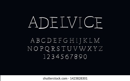 Trendy font. Minimalistic style alphabet. Decorative typeface. Letters for your design. Vector font