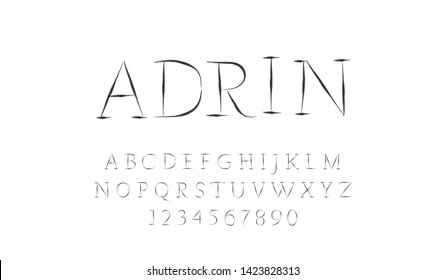 Trendy font. Minimalistic style alphabet. Decorative typeface. Letters for your design. Vector font