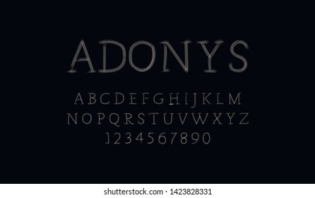 Trendy font. Minimalistic style alphabet. Decorative typeface. Letters for your design. Vector font
