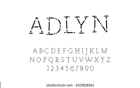 Trendy font. Minimalistic style alphabet. Decorative typeface. Letters for your design. Vector font
