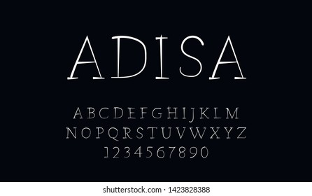 Trendy font. Minimalistic style alphabet. Decorative typeface. Letters for your design. Vector font