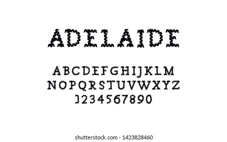 Trendy font. Minimalistic style alphabet. Decorative typeface. Letters for your design. Vector font