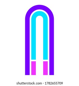 Trendy Font. New Alphabet, colorful letter N