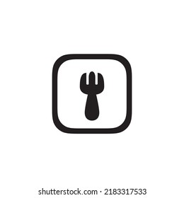 Trendy fork app icon in flat style isolated on white background. 
Icon for the presentation, brochure, catalog, poster, book, magazines and apps.
Vector illustration, EPS10.