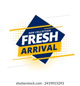 trendy and fresh arrival promo template for new brands vector
