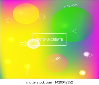 Trendy fresh banner. Interesting splash and spreading spot. EPS. Vector illustration presentation. Yellow unique fresh banner of watercolor gradient colors.