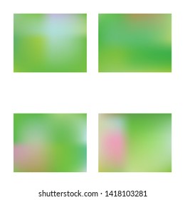 Trendy fresh banner. Vector illustration flyer. Graceful splash and spreading spot. Green unique fresh banner of watercolor gradient colors.