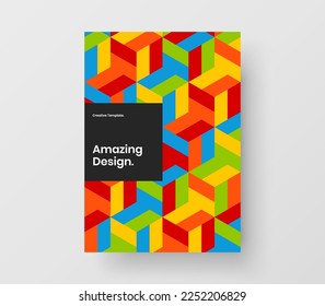 Trendy front page A4 vector design illustration. Simple geometric shapes banner layout.