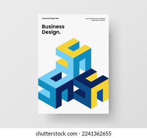 Trendy front page vector design illustration. Fresh geometric tiles poster layout.