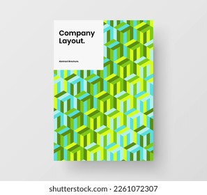 Trendy front page vector design illustration. Bright geometric pattern corporate identity layout.