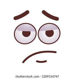 Imagen plana de moda y divertida. Caricatura cómica personajes adorables de caricatura con ojos y boca aislados