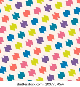 Trendy funny geometric grid pattern. Vector seamless illustration with abstract colorful shapes. Background is using for design of curves, poster, postcard, texture, pastel, flat texture, wallpaper