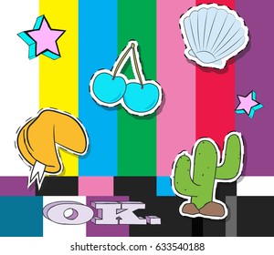 trendy funny patches,illustration in vector format