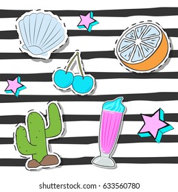 trendy funny patches,illustration in vector format