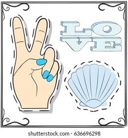trendy funny patches,illustration in vector format