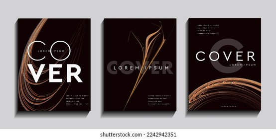 Portada de moda para libros, revistas, películas. Plantilla abstracta en forma de idea cósmica y naturaleza de oro elegante. Patrón Art Deco para impresiones, volantes, web, banners de diseño. Ilustración del vector