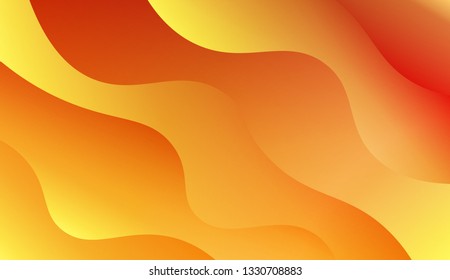 Trendy futuristic wavy backdrop. Background for Wallpaper, Web Design, Brochure, Visit Card. Vector wave pattern. Red, orange color.