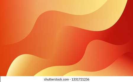 Trendy futuristic wavy backdrop. Background for Wallpaper, Web Design, Brochure, Visit Card. Vector wave pattern. Red, orange color.