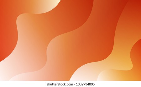Trendy futuristic wavy backdrop. Background for Wallpaper, Web Design, Brochure, Visit Card. Vector wave pattern. Red, orange color.
