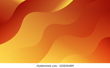 Trendy futuristic wavy backdrop. Background for Wallpaper, Web Design, Brochure, Visit Card. Vector wave pattern. Red, orange color.