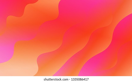 Trendy futuristic wavy backdrop. Vector illustration with geometric shapes layers. Futuristic wavy backdrop. Gradient.