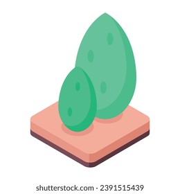 Trendy Garden Trees Isometric Icons