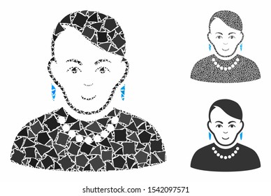 Trendy gay composition of uneven items in different sizes and shades, based on trendy gay icon. Vector raggy items are united into composition. Trendy gay icons collage with dotted pattern.