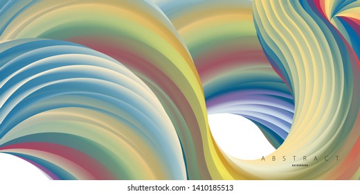 Trendy geometric abstract background for design. 3d Fluid shape illustration. Eps10 vector.