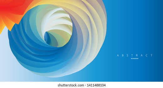 Trendy geometric abstract background for design. 3d Fluid shape illustration. Eps10 vector.