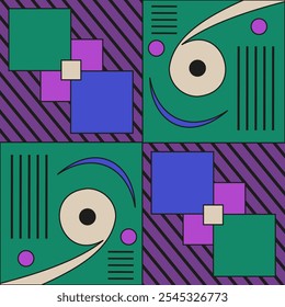 Trendy Geometric Abstract fundo com formas geométricas orgânicas. Weird Geometric poster capa modelo design. Ilustração vetorial. EPS 10